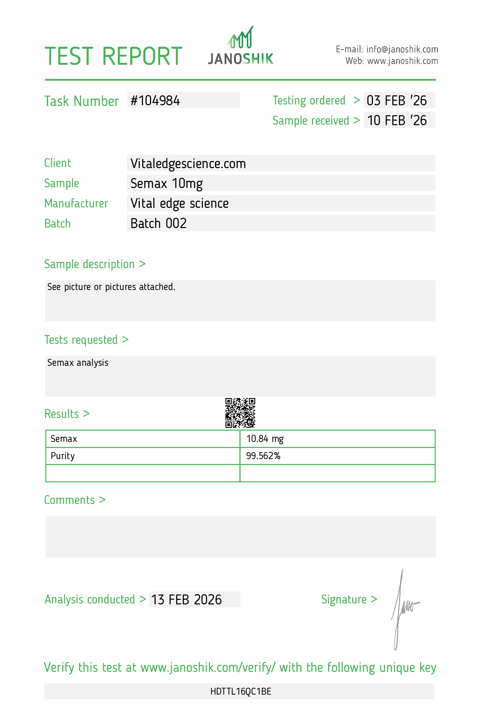 Semax report #104984