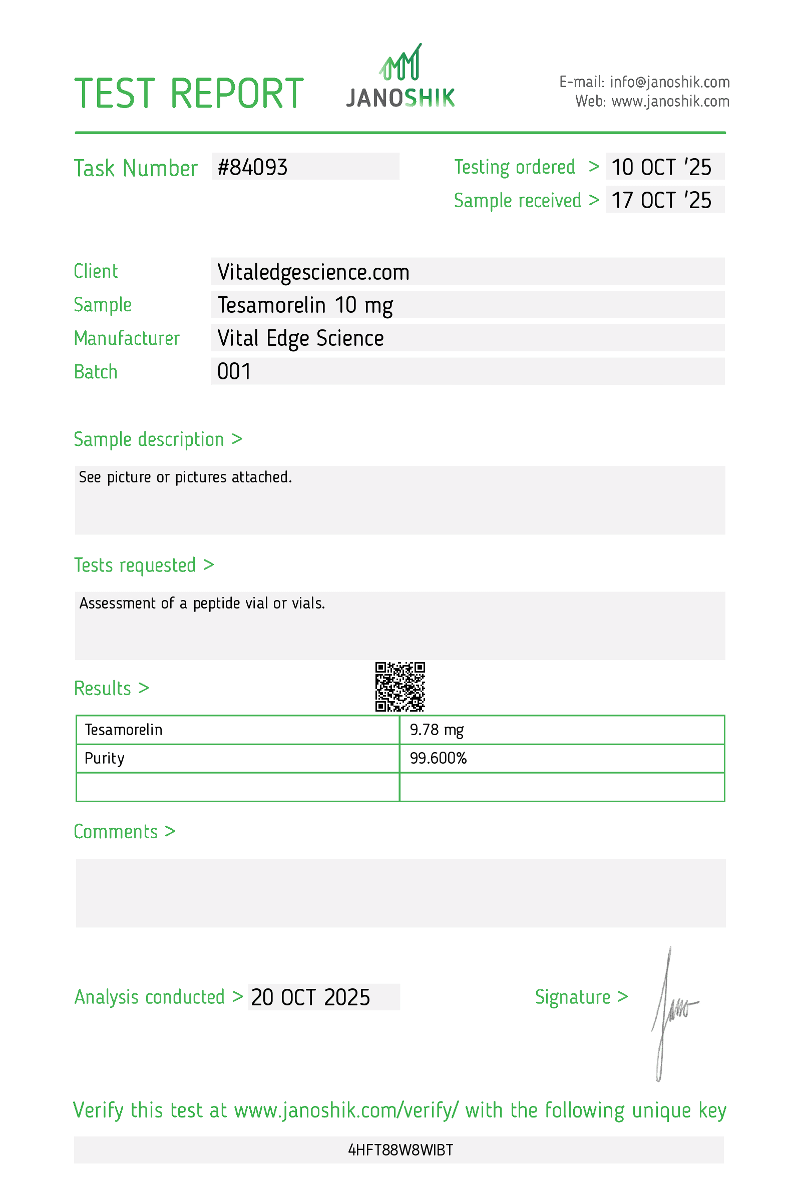 Tesamorelin report #84093