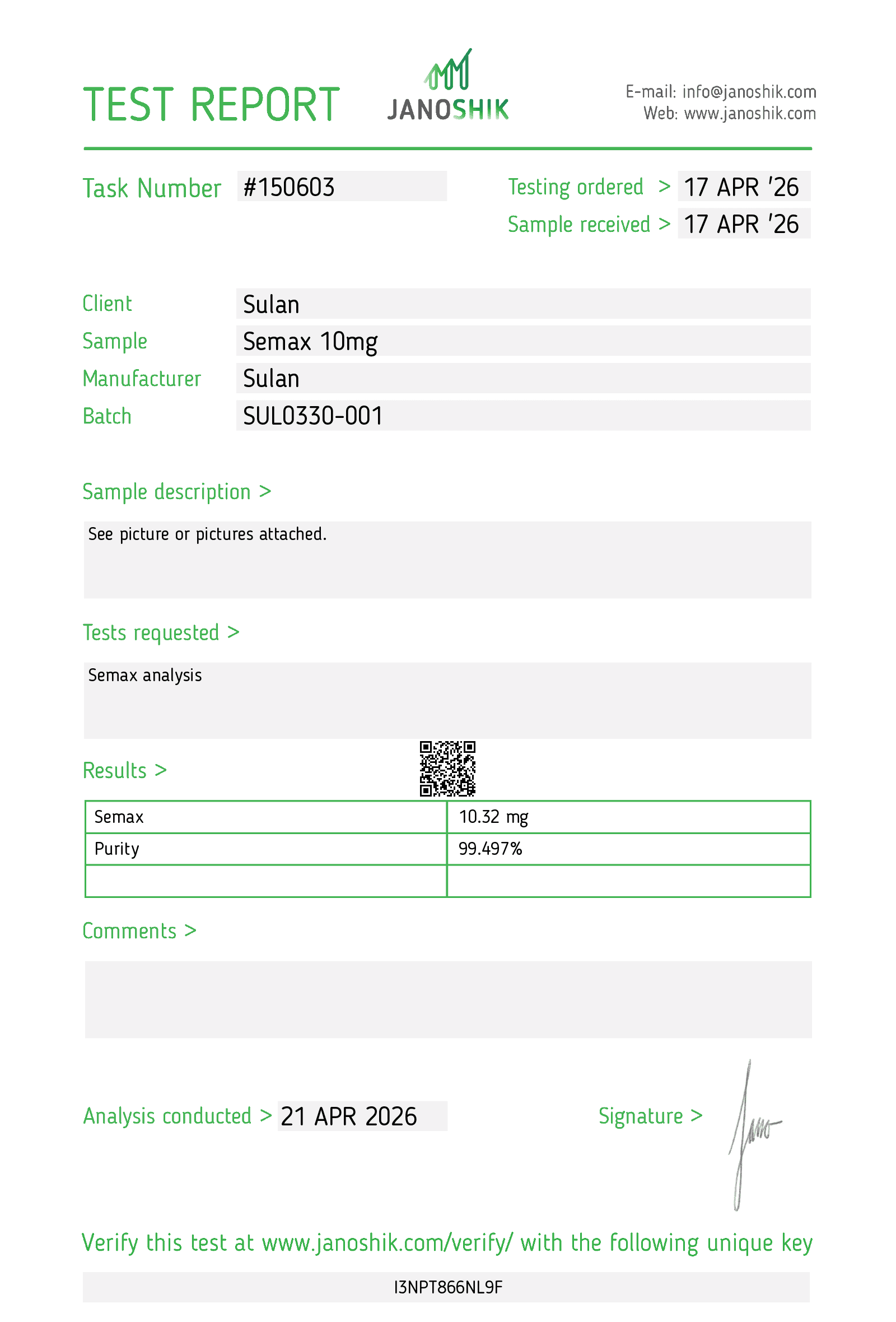 Semax report #150603