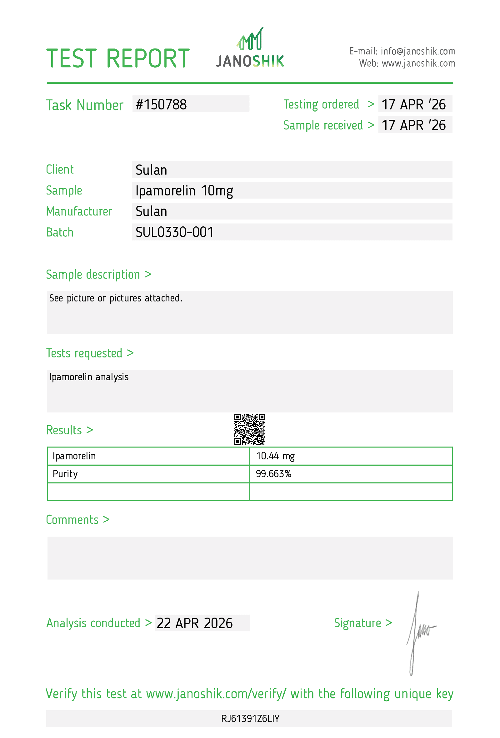 Ipamorelin report #150788