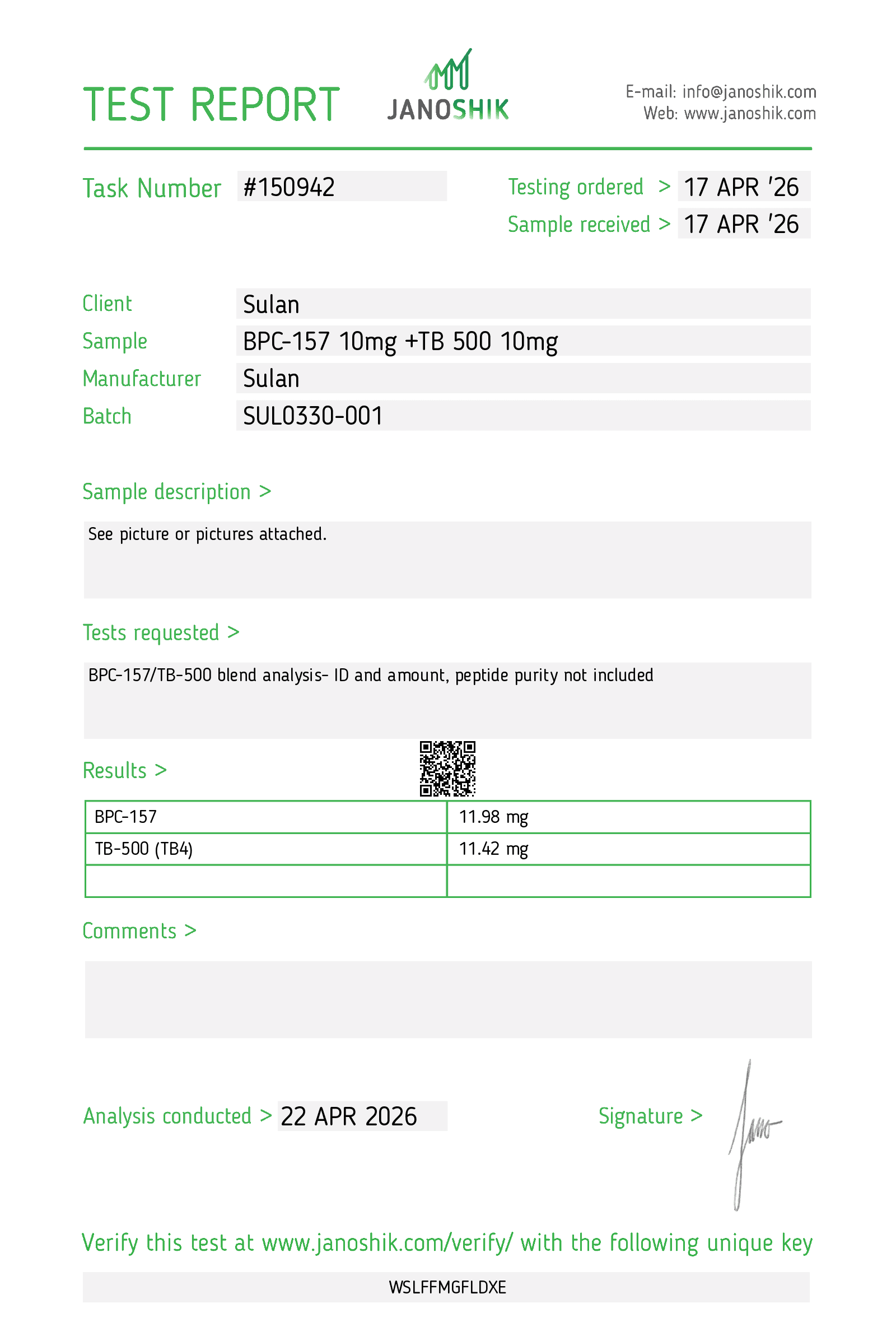 BPC-157 + TB-500 report #150942