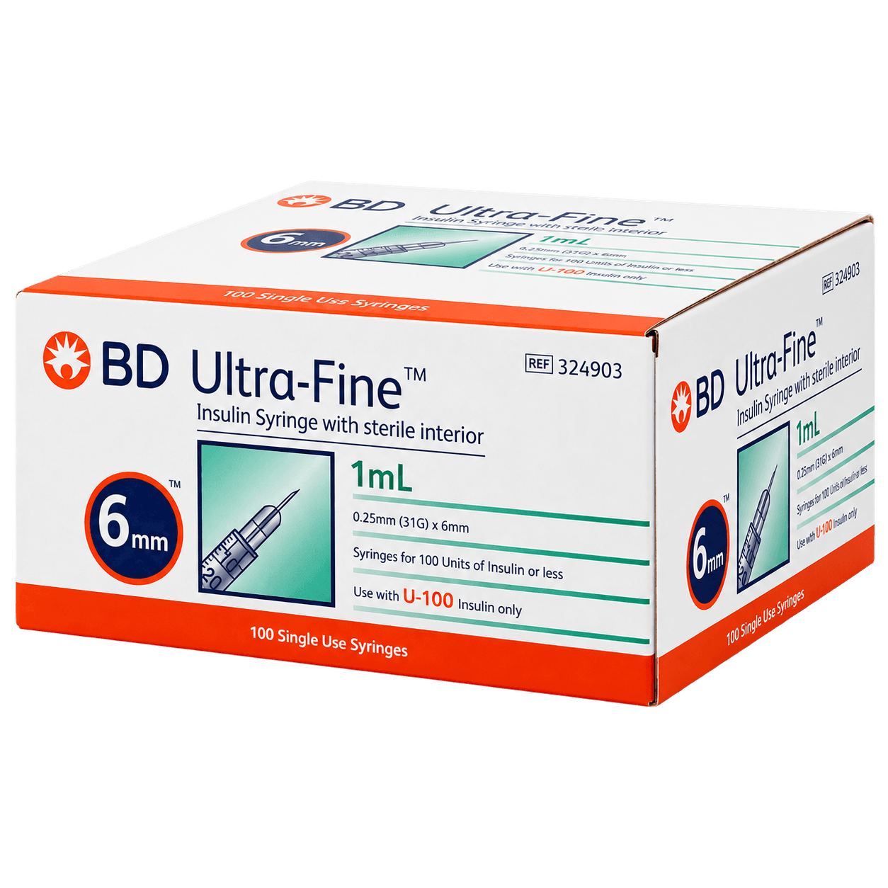 BD Ultra-Fine Insulin Syringes (1mL, 31G x 6mm)